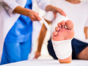 Medical treatment for a foot injury