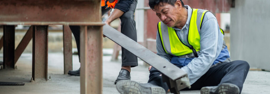 workers' leg injured on the job