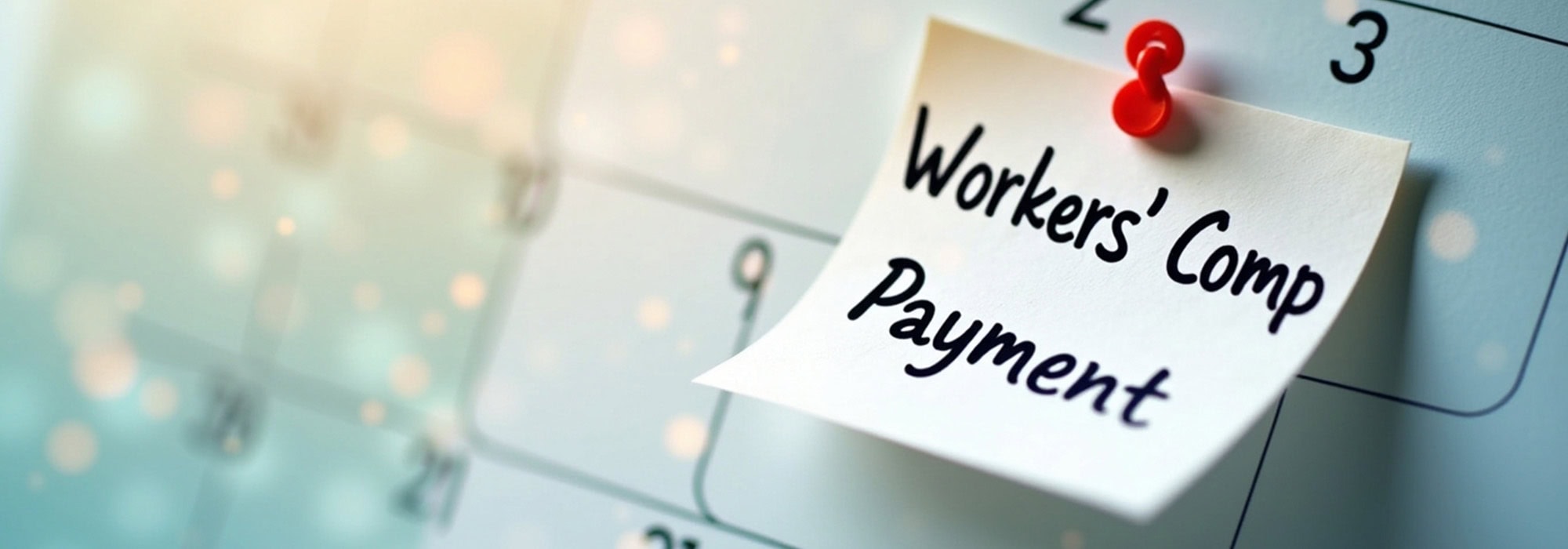 Workers comp payment scheduled on calendar